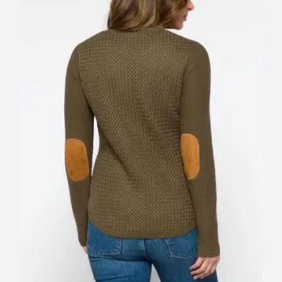 Stitch Fix Lety & Me Josey Elbow Patch Sweater Green Women’s Small - Picture 1 of 4
